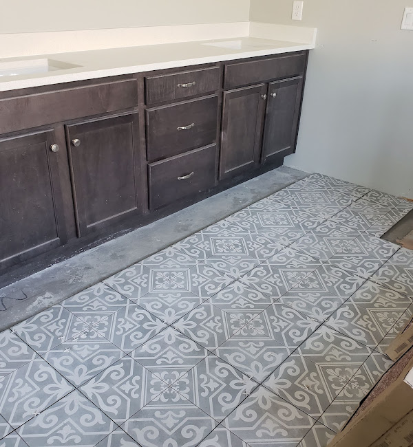 Bathroom tile flooring installation